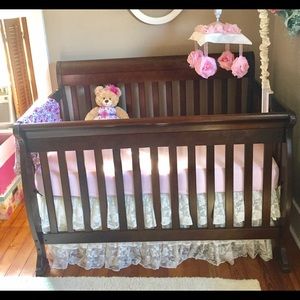 Caden Lane Vintage Lace Ruffle Crib Skirt